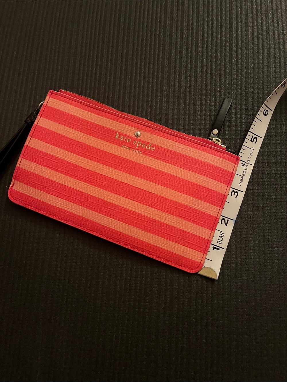 kate spade Coral & Pink Striped Wristlet with Black Strap - Picture 5 of 5